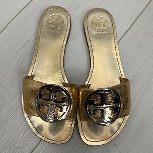 Tory Burch gold sandals